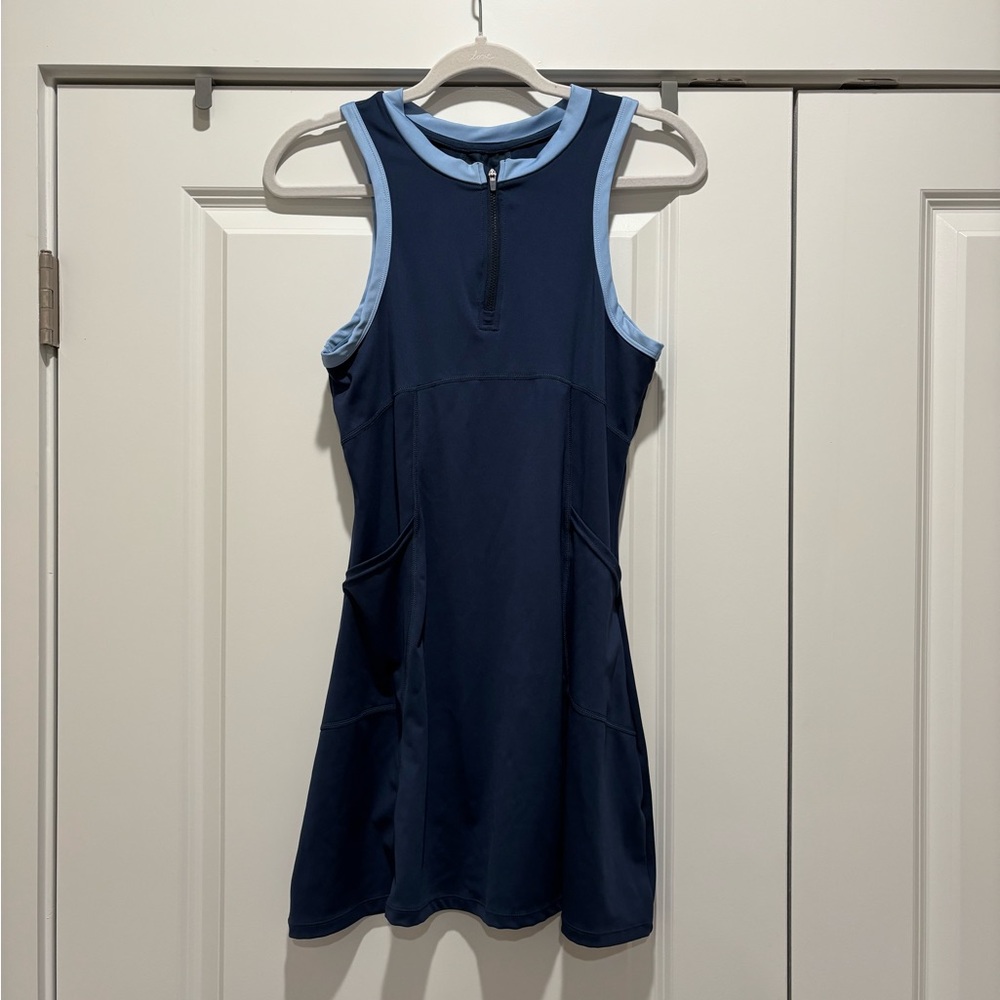 Navy and Light Blue Sleeveless Activewear Dress
